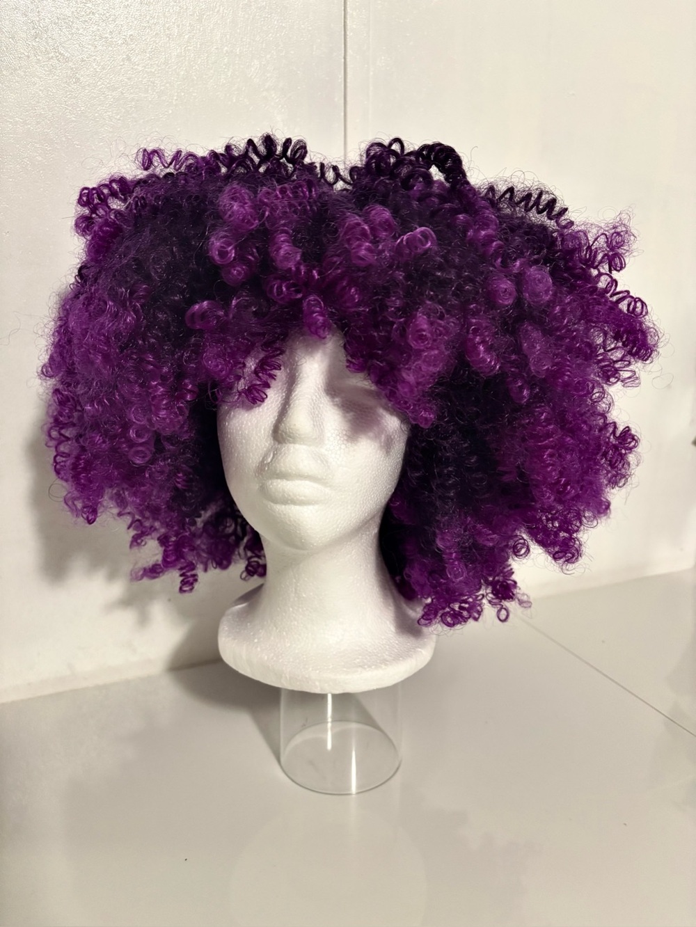 Dark Purple And Black Kinky Curly Afro Synthetic Wig